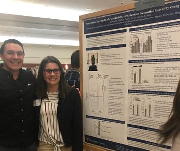 Dan and Paige present their summer research project at the Undergraduate research symposium in July 2019